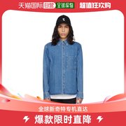 香港直邮潮奢 Wooyoungmi 吴阳米 男士蓝色刺绣牛仔衬衫