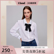 eland衣恋春季长袖衬衫，女甜美学院，风女少女感时尚气质上衣