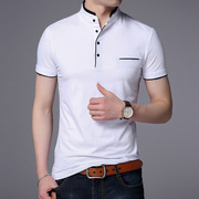 夏季纯棉立领短袖T恤韩版青少年体恤半袖衫OL职业装小衫学生t恤衫