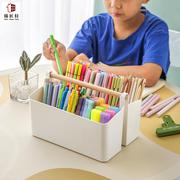 麦克笔收纳盒大容量笔筒书桌面儿童画笔水彩笔铅笔文具桶笔架学生