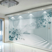 3D立体电视背景墙壁纸现代简约墙纸客厅影视墙空间水晶球墙布壁画