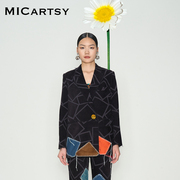 MICartsy王紫珊2022秋冬拼布装饰西装外套女小众设计感百搭