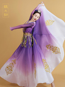 高档新疆维吾族尔舞蹈演出服，艺考练习裙大摆裙维族服装裙