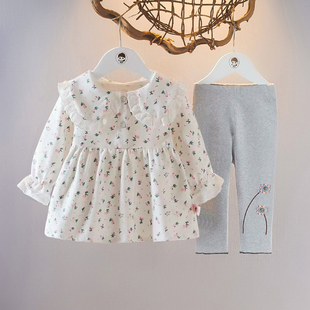 2024春季女童装，女宝宝纯棉长袖两件套装，1-2-3岁春装0婴儿衣服