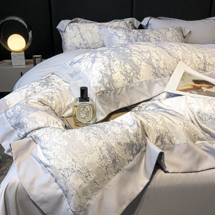 轻奢高级感活性印花磨毛保暖床上四件套床单被套纯棉 100欧式床品