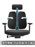 高级创意电脑椅人体工程学，护脊椎老板椅，简约护腰双背椅网布办公椅