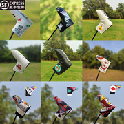 golf通用一字推杆套磁吸 杆头套保护套 高尔夫球杆套直条杆套卡通