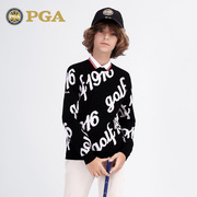 美国PGA 秋冬季高尔夫服装 男童长袖t恤圆领加厚丝光羊毛golf童装