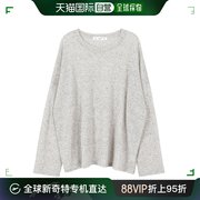 韩国直邮66GIRLS东大门T恤衫女士灰色圆领长袖设计简约精致潮流