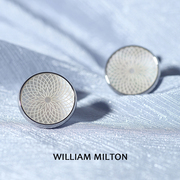 WILLIAM MILTON轻奢珍珠贝母雕花袖扣男士定制西装袖钉袖扣扣礼盒