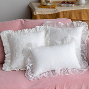 蕾丝抱枕白色法式ins风方枕腰枕靠垫刺绣枕套沙发靠枕家用可拆洗