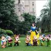 玻璃钢卡通人物雕塑白雪公主七个小矮人摆件户外花园林小品幼儿园