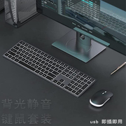无线背光键盘和鼠标组合2.4G USB静音键鼠套装可充电超薄电脑键鼠