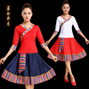 藏族广场舞服装春夏牛奶丝女成人，套装短袖跳舞蹈中老年演出服