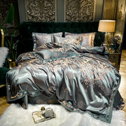 欧式床上用品贡缎四件套被套，全棉床单结婚庆，床品4件套1.8米2.0米