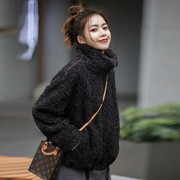 羊羔绒外套女秋冬2023年韩版宽松冬季加绒加厚皮毛一体上衣女
