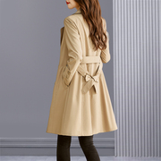 风衣女款2024中长款春秋，高端气质韩版外套，垂感高级感大衣收腰