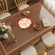 美式风餐桌垫防水防油防烫免洗茶几桌布PVC透明软玻璃长方形台布
