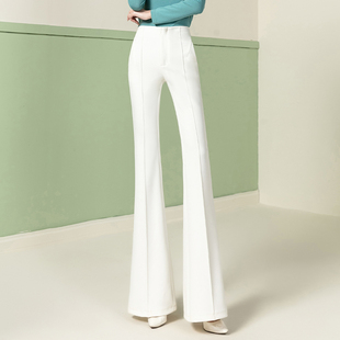 白色喇叭裤女高腰显瘦春夏季女士裤子2024西装裤垂感高级