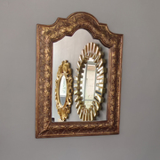 厂促法式卫浴欧式复古金色装饰镜化妆壁挂镜玄关镜浴室镜子梳妆品