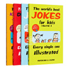  很好笑的笑话全集4册 The World's Best Jokes for Kids 1-4 英文原版进口 脑筋急转弯 儿童插图幽默笑话书中商原版