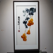 苏绣成品挂画五福临门纯手工，客厅餐厅玄关走廊，纯手工刺绣画装饰画