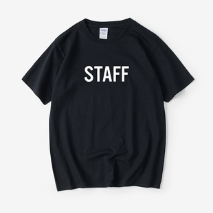 TAFF工作人员纪念款 JUSTIN BIEBER同款字母T恤短袖慵懒风圆领大