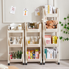 书包置物架实木书架落地简易家用可移动办公桌下书柜儿童书桌面收