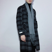 双面羊绒大衣男中长款羊毛廓形高级感英伦风设计感西装韩国东大门