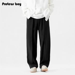 ProteusBoy裤子男款春秋夏季男士西装裤运动垂感直筒阔腿休闲长裤