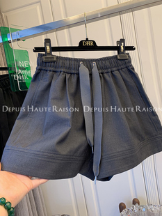 dhr高级感松紧腰高腰西装，短裤子女阔腿宽松显瘦百搭2023夏装