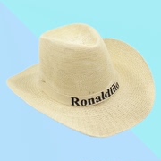 夏季西部牛仔凉帽，钓鱼帽子男女大檐海边沙滩，防晒遮阳草帽定制logo