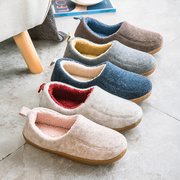 秋冬季日式毛绒棉拖鞋保暖居家室内包跟女士外穿家用厚底防滑拖鞋