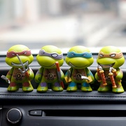 4款Q版忍者神龟汽车摆件创意车饰品可动手办摆件玩具模型公仔