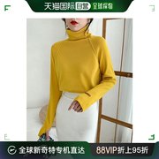 日本直邮jewelobeoutseam高领，针织套头衫(黄色)毛衣
