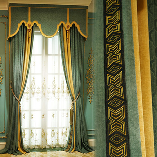 现代简约轻奢雪尼尔客厅卧室，遮光窗帘简欧大气客厅，高档豪华窗帘布