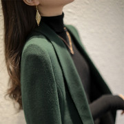 墨绿色西装外套女秋装2023高端气质百搭羊毛，西服上衣宽松显瘦