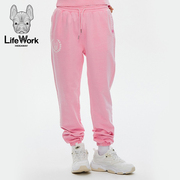 lifework2023秋季粉色设计束腿裤，女士卫裤通勤运动裤子休闲裤