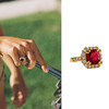 Vanessa mooney美国红宝石戒指女轻奢小众高级方形天然碧玺指环