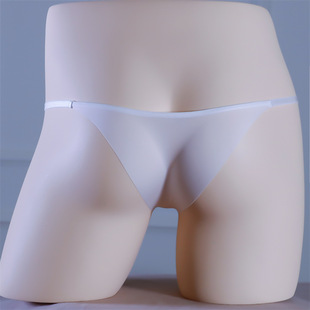 半包臀三角内裤男士短裤透明性感冰丝丁字内衣超薄男生男式