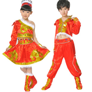 民族蒙族女童舞蹈服藏族2021蒙古舞服装裙装，少儿演出服儿童表演服