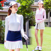 春夏季高尔夫服装女款速干长袖防晒球衣服，t恤防走光短裤裙子套装