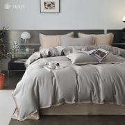 简约风纯色床单四件套全棉纯棉100长绒棉支被套高级感床上用品1.8