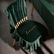 北欧简约布艺防滑餐椅垫四季通用绑带垫子家用加厚坐垫椅背套