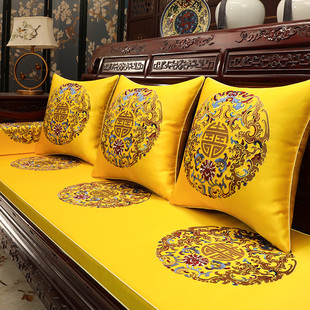 中式红木沙发垫新中式，高端实木家具坐垫罗汉床，五件套垫子定制座垫