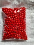 10mm菱形珠地球珠红色珠子冬青，手工编织材料，发财果圆形仿真烤漆珠