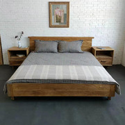 老榆木床全实木床家具1.8米双人床北欧民俗1.5米创意家具床头柜