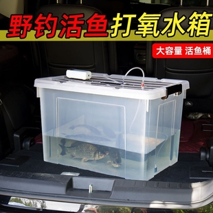 车载装鱼箱后备箱钓鱼箱车用增氧活鱼箱桶带充氧泵塑料pp打氧箱