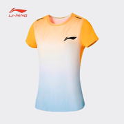 李宁夏季女子跑步系列短袖T恤舒适时尚透气凉爽百搭上衣ATSS552