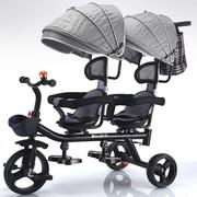 双人儿童三轮车，可带人二胎溜娃神器双胞胎，手推车大小宝婴儿脚踏车